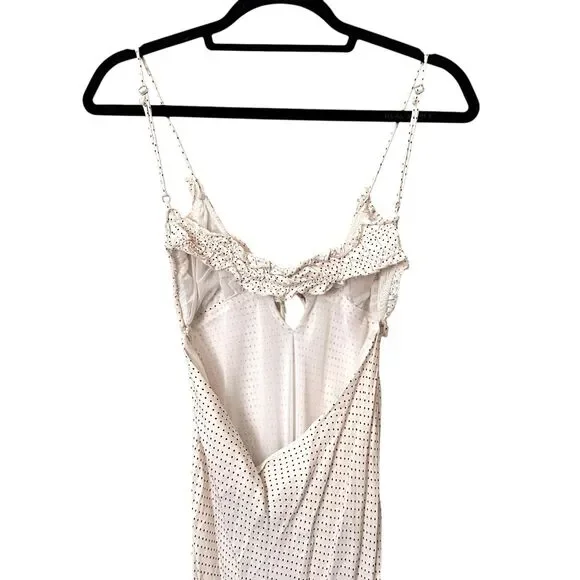 ZARA Polka Dot Open Back Maxi Dress White Small - Picture 3 of 6